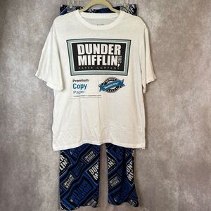The Office Dunder Mifflin Paper Company‎ Lounge Set - Fleece Pants & Tee Size L